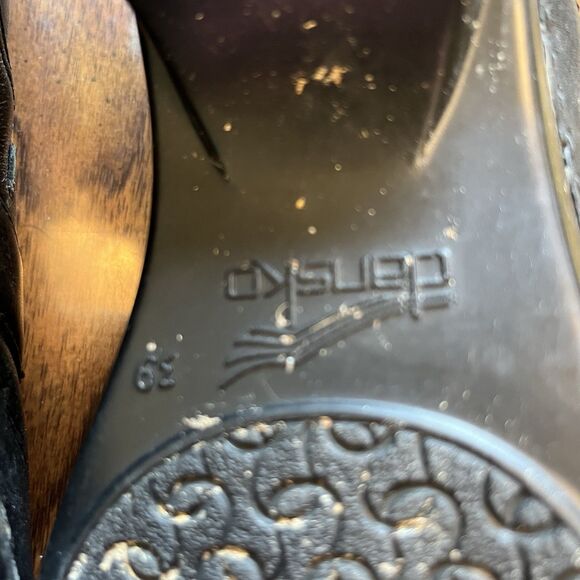 Dansko Slip-on Black Leather Buckle Clog Shoes Size US 8.5/9 EU 39 - Picture 8 of 8